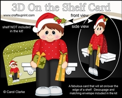 3D On the Shelf Card Kit - Christmas Jumper Boy delivers the Presents