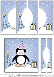 Cheeky Xmas Penguin Quick Card with Circular Side Stacker