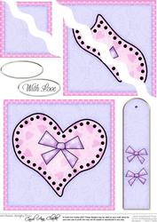 Funky Hearts Quick Card with Wavy Corner Side Stacker