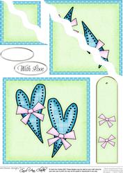 Funky Hearts Quick Card with Wavy Corner Side Stacker
