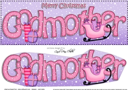 Large DL Merry Christmas GODMOTHER 3D decoupage 