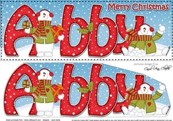 Large DL Merry Christmas ABBY 3D decoupage