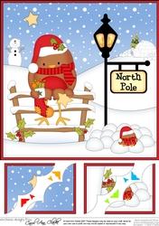 8 x 8 Christmas at the North Pole Bobbin Robin has a Christmas Stocking