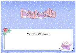 Large DL Merry 1st Christmas ISABELLA insert