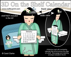 3D On the Shelf Everlasting Calendar Kit - Japenese Kokeshi Doll Chika