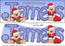 Large DL Merry Christmas JAMES 3D decoupage 