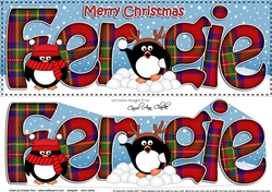 Large DL Merry Christmas FERGIE 3D decoupage 