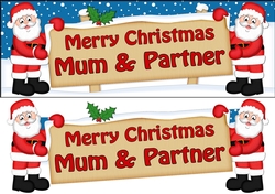 Large DL Merry Christmas MUM & PARTNER 3D decoupage 