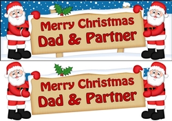Large DL Merry Christmas DAD & PARTNER 3D decoupage