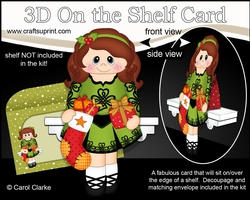 3D On the Shelf Card Kit - Little Christmas Girl Irish Dancer is going to the Festive Ceili