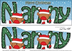 Large DL Merry Christmas NANNY 3D decoupage