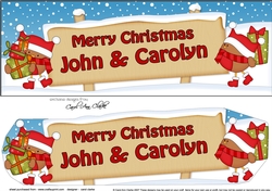 Large DL Merry Christmas JOHN & CAROLYN 3D decoupage
