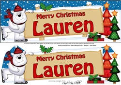 Large DL Merry Christmas LAUREN 3D decoupage
