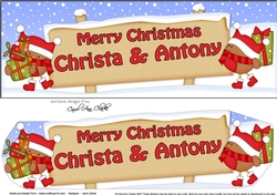Large DL Merry Christmas CHRISTA & ANTONY 3D decoupage