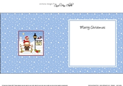 Christmas Rudolph is going Skiing at the North Pole insert square landscape