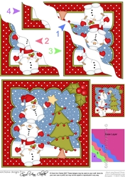 Christmas Snowball Sam & Friends add the Star to the Christmas Tree Wavy Corner Topper