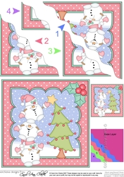Christmas Snowball Sam & Friends add the Star to the Christmas Tree Wavy Corner Topper