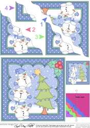 Christmas Snowball Sam & Friends add the Star to the Christmas Tree Wavy Corner Topper