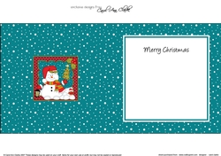 Christmas Snowman Oli has a Christmas Tree matching insert square landscape