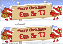 Large DL Merry Christmas EM & TJ 3D decoupage