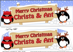 Large DL Merry Christmas CHRISTA & ANT 3D decoupage 