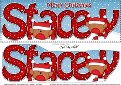 Large DL Merry Christmas STACEY 3D decoupage
