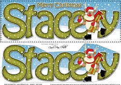 Large DL Merry Christmas STACEY 3D decoupage 