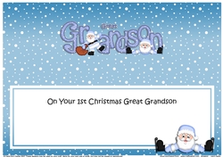 Large DL Merry 1st Christmas GREAT GRANDSON insert