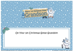 Large DL Merry 1st Christmas GREAT GRANDSON insert