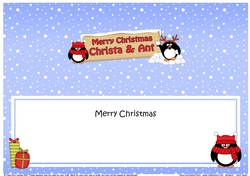 Large DL Merry Christmas CHRISTA & ANT insert