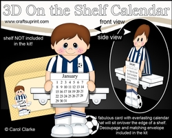 3D On the Shelf Everlasting Calendar Kit - Little Footballer Joshua