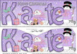 Large DL Merry Christmas KATE 3D decoupage