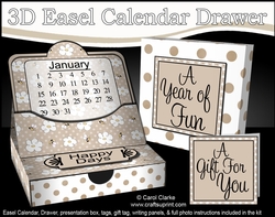 3D Everlasting Easel Calendar Drawer Gift Set - Blossoms and Bumble Bees