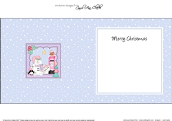 Christmas Snowman Oli and Pip Penguin post a letter to Santa insert square landscape