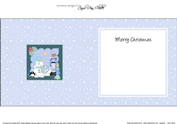 Christmas Snowman Oli and Pip Penguin post a letter to Santa insert square landscape