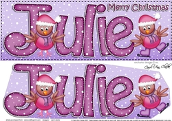 Large DL Merry Christmas JULIE 3D decoupage