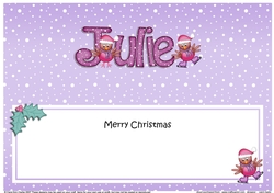 Large DL Merry Christmas JULIE insert