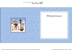 Christmas Little Hoot Owls have a Snowball Fight at the North Pole insert square landscape
