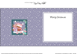 Christmas Bobbin Robin delivers lots of Presents matching insert square landscape