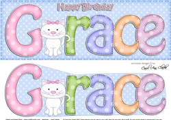 Large DL Birthday GRACE 3D decoupage