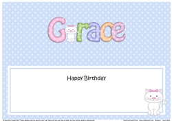 Large DL Birthday GRACE insert