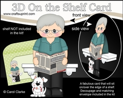 3D On the Shelf Card Kit - Hilton is Happily Retired