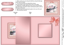 Flower Filled Wheelbarrow No-Hole Fold Back Card