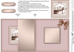 Flower Filled Wheelbarrow No-Hole Fold Back Card