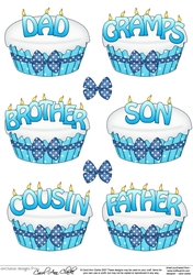 3D Relations Birthday Cake Decoupage Sheet
