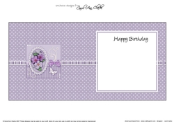 A Touch of Elegance Pretty Violas Pearls and Lace square landscape insert