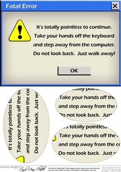 A5 Novelty Fun FATAL ERROR Computer Greetings Oval Pyramage Topper