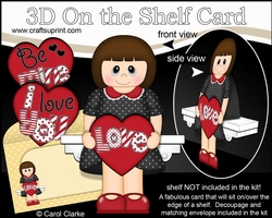 3D On the Shelf Card Kit - Valentine Heart Love & Romance Lady Magda