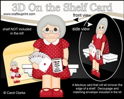 3D On the Shelf Card Kit - Card Player Vilma enjoys a rubber of Bridge