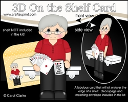 3D On the Shelf Card Kit - Card Player Heath enjoys a rubber of Bridge